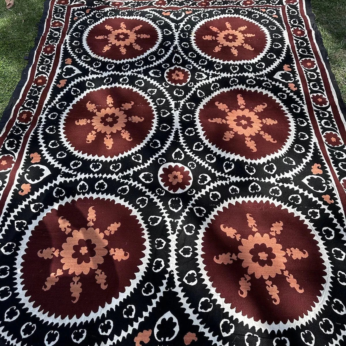 Vintage Uzbek Suzani Wall Hanging & Tablecloth