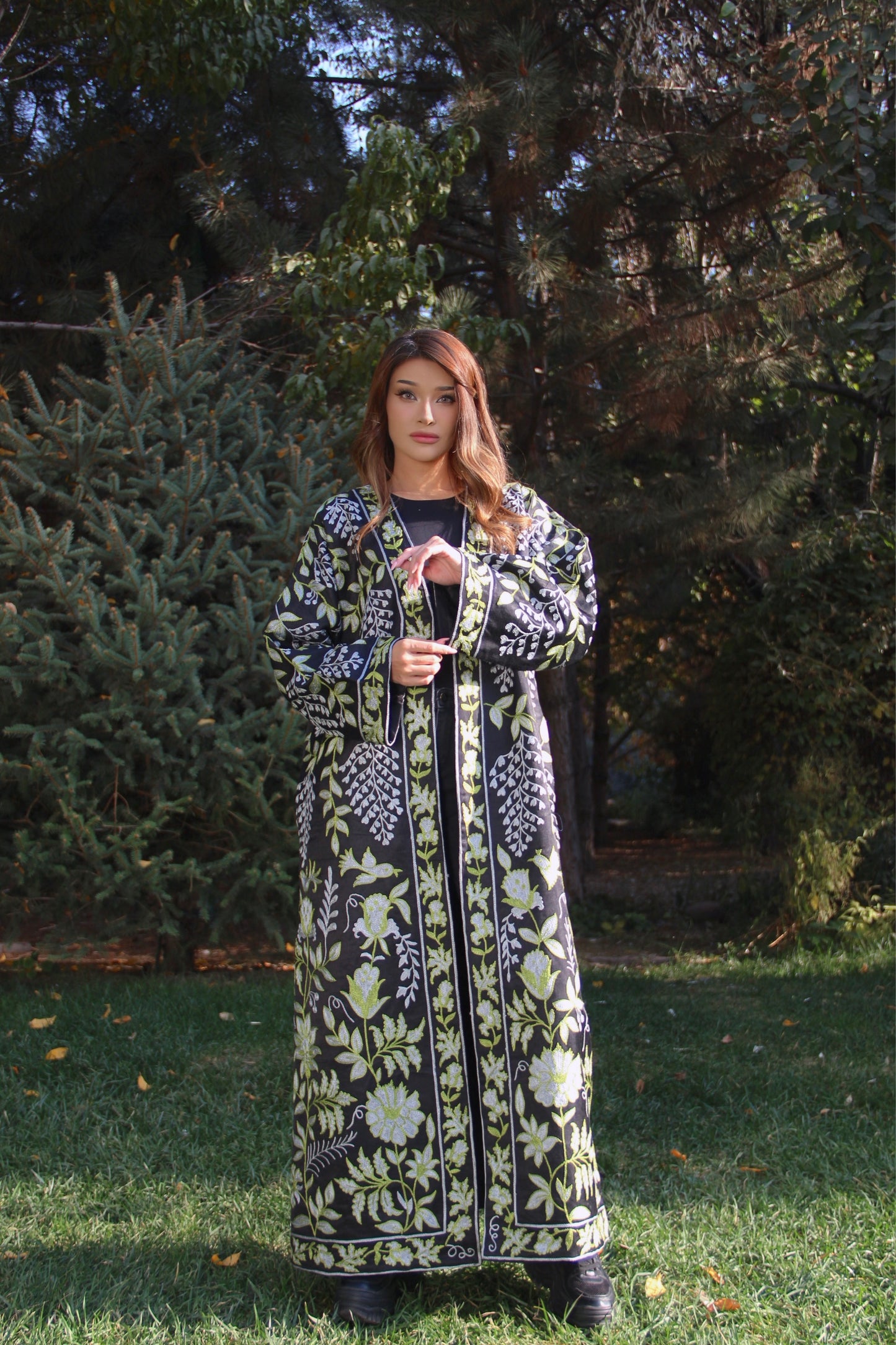 Handmade Uzbek suzani embroidery Chapan Coat Kaftan, Uzbek traditional Chopon silk cotton