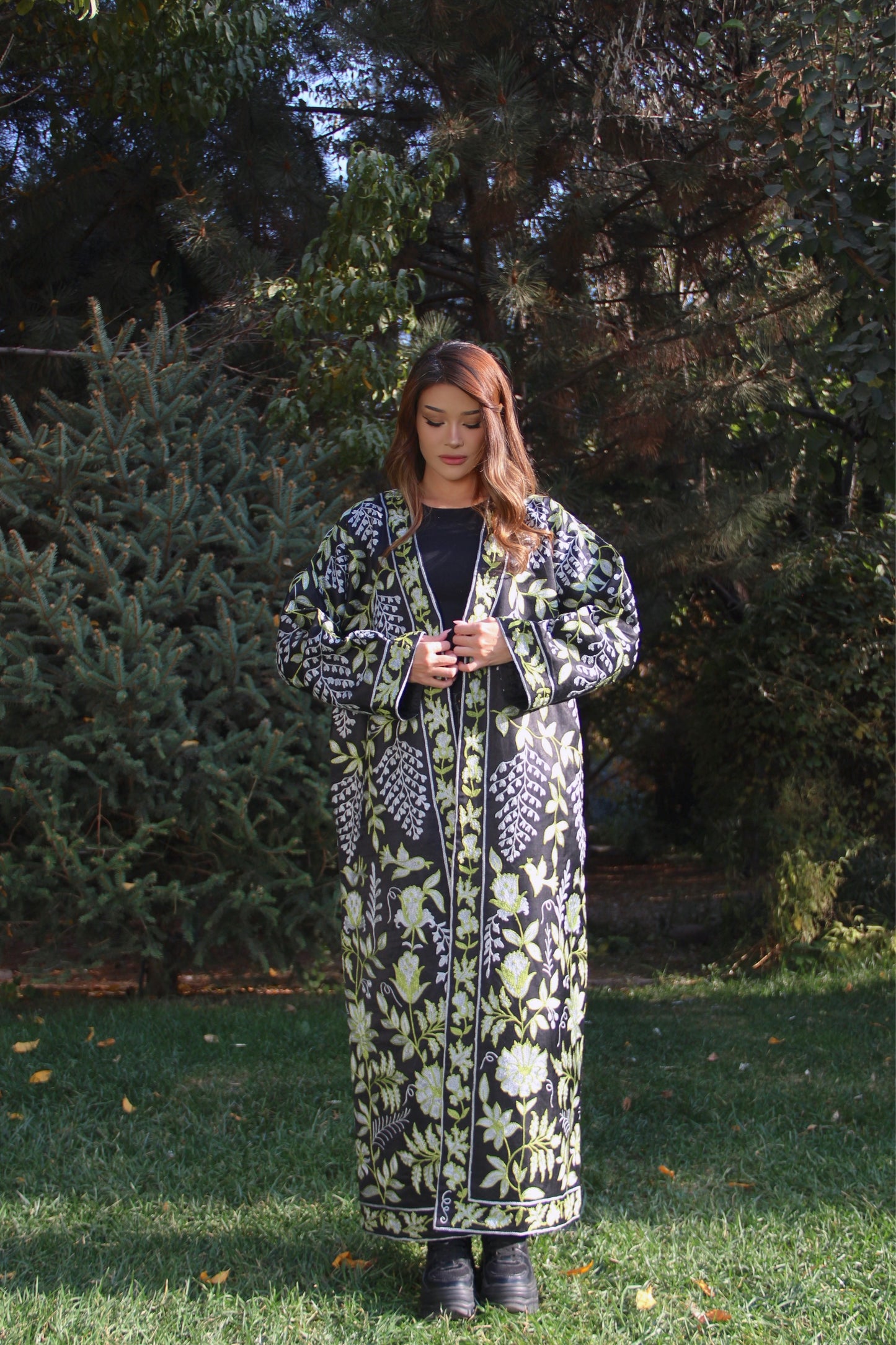 Handmade Uzbek suzani embroidery Chapan Coat Kaftan, Uzbek traditional Chopon silk cotton
