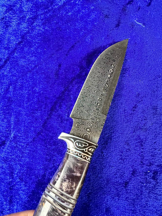 Uzbek Pichoq National Knife, Chust Region, Sharp Metal Blade, Leather Sheath