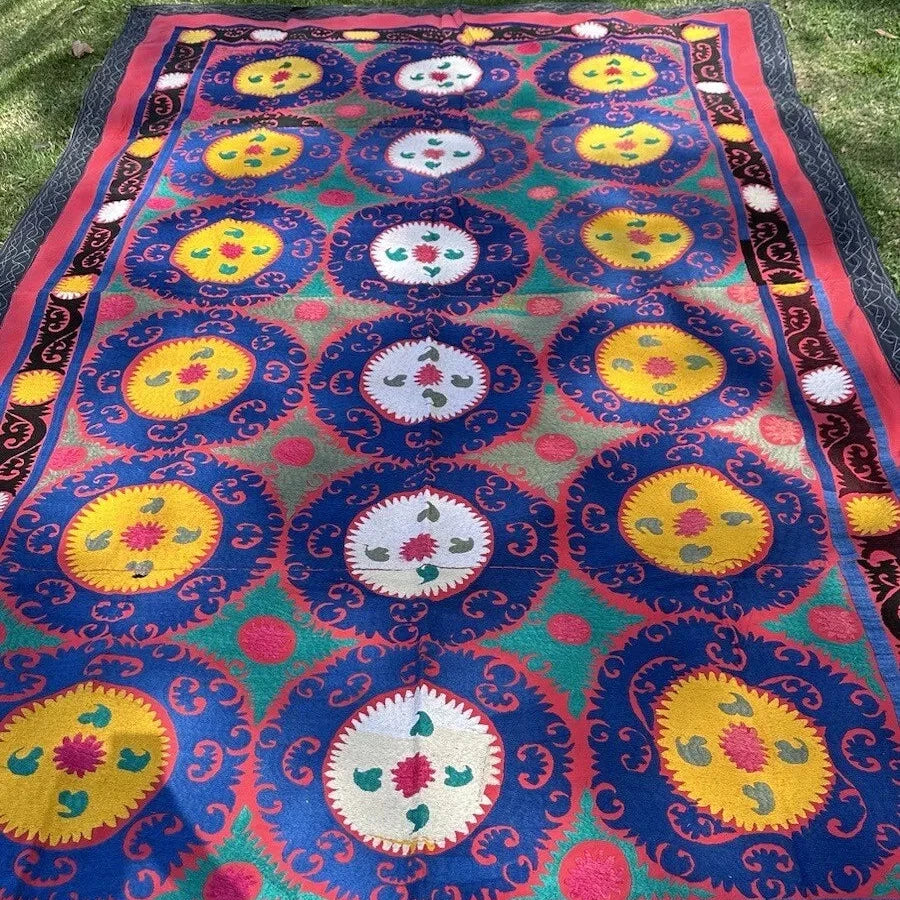 Vintage Uzbek Suzani Wall Hanging & Tablecloth