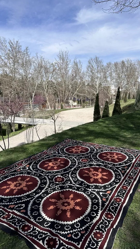 Vintage Uzbek Suzani Wall Hanging & Tablecloth