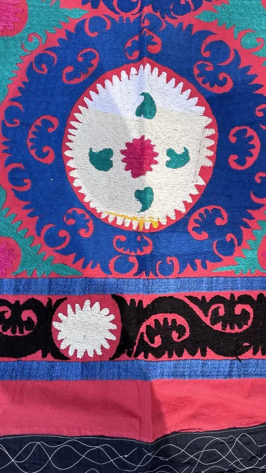 Vintage Uzbek Suzani Wall Hanging & Tablecloth