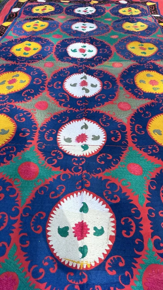 Vintage Uzbek Suzani Wall Hanging & Tablecloth