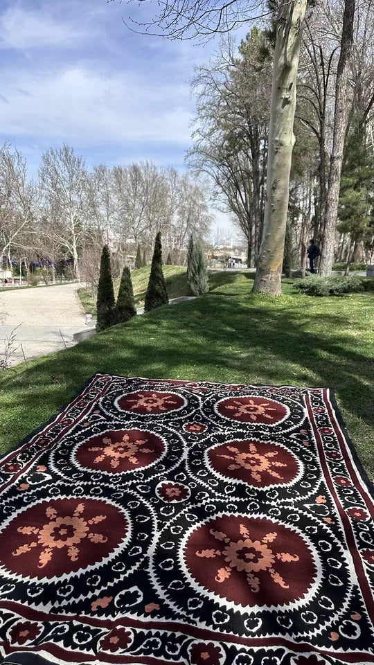 Vintage Uzbek Suzani Wall Hanging & Tablecloth