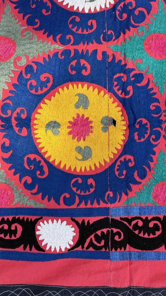 Vintage Uzbek Suzani Wall Hanging & Tablecloth