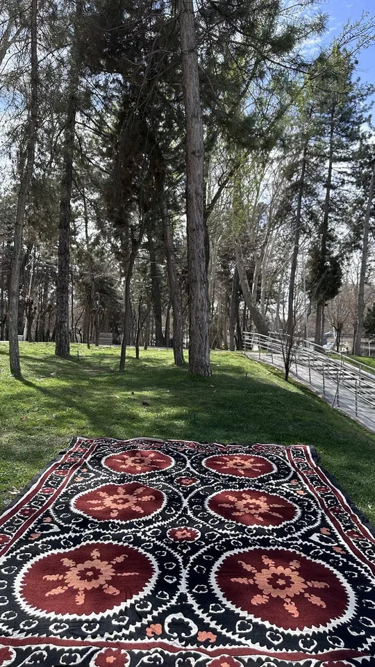 Vintage Uzbek Suzani Wall Hanging & Tablecloth