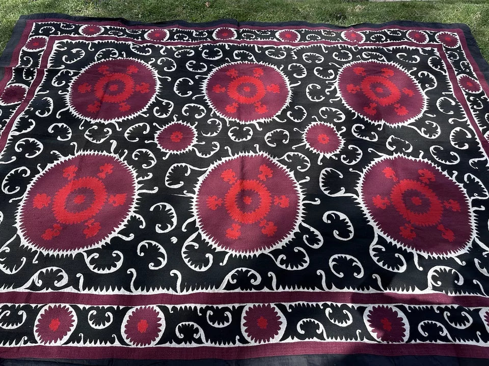 Vintage Uzbek Suzani Wall Hanging & Tablecloth