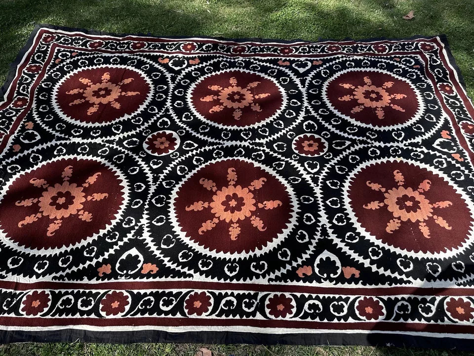 Vintage Uzbek Suzani Wall Hanging & Tablecloth