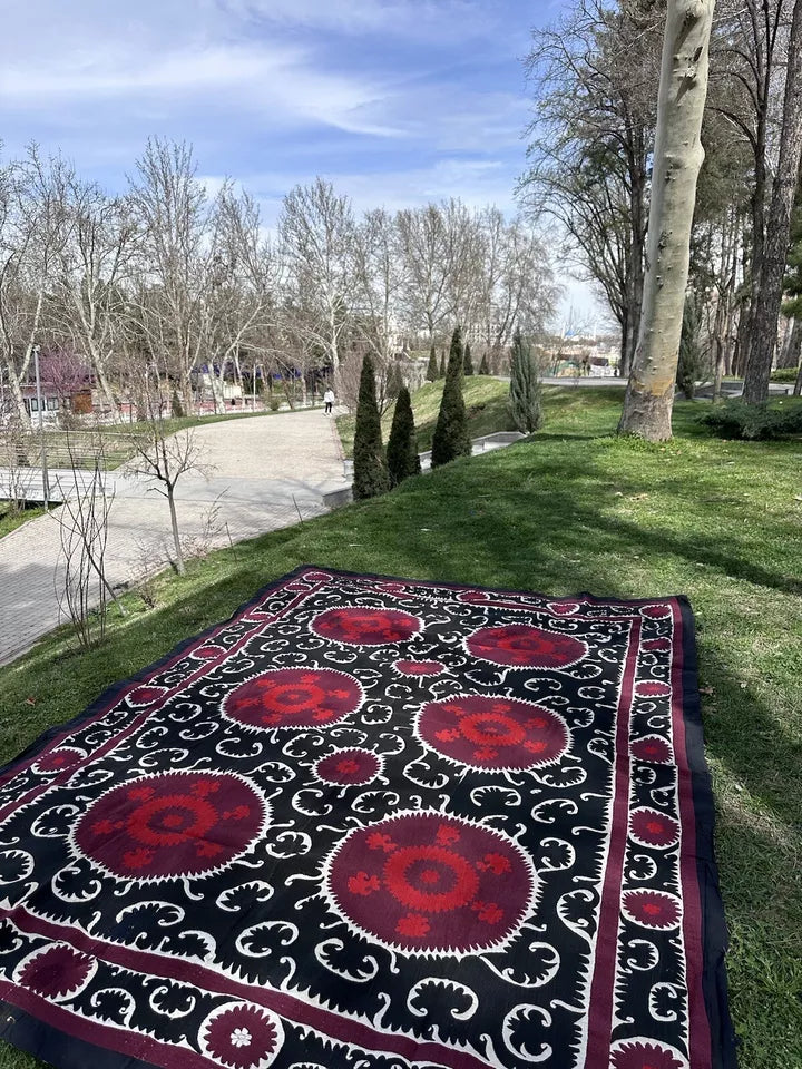 Vintage Uzbek Suzani Wall Hanging & Tablecloth