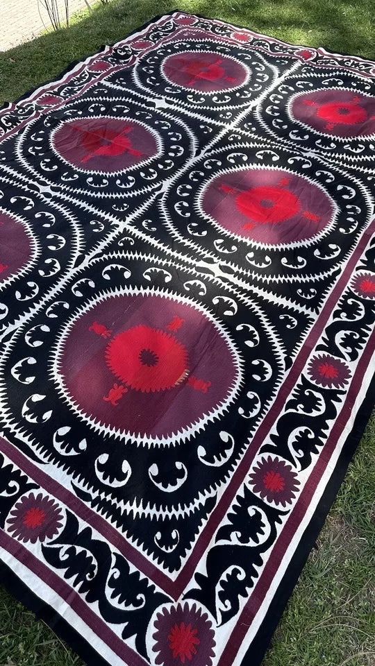 Vintage Uzbek Suzani Wall Hanging & Tablecloth