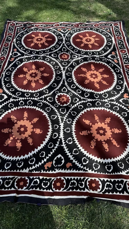 Vintage Uzbek Suzani Wall Hanging & Tablecloth