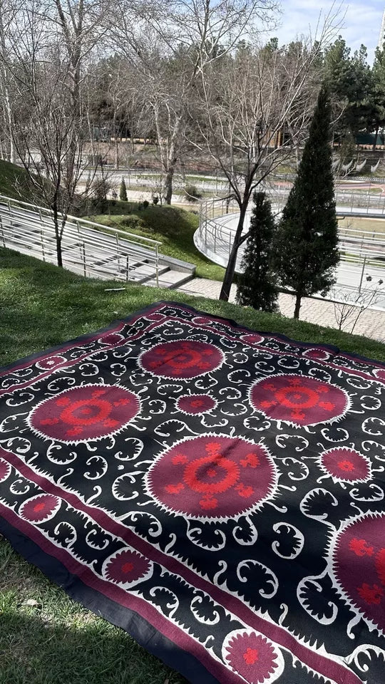 Vintage Uzbek Suzani Wall Hanging & Tablecloth