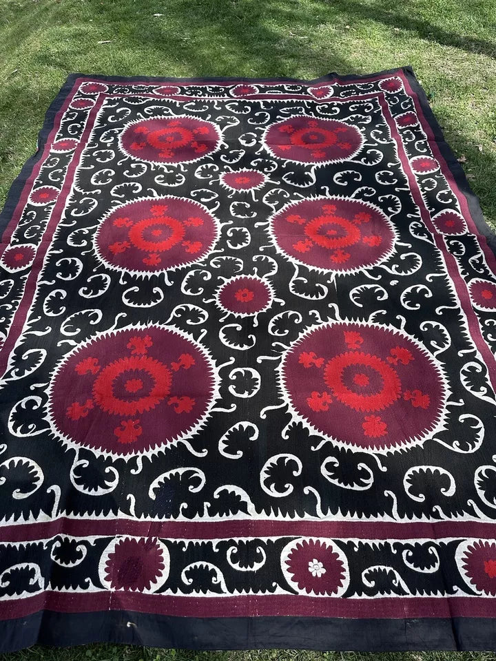 Vintage Uzbek Suzani Wall Hanging & Tablecloth