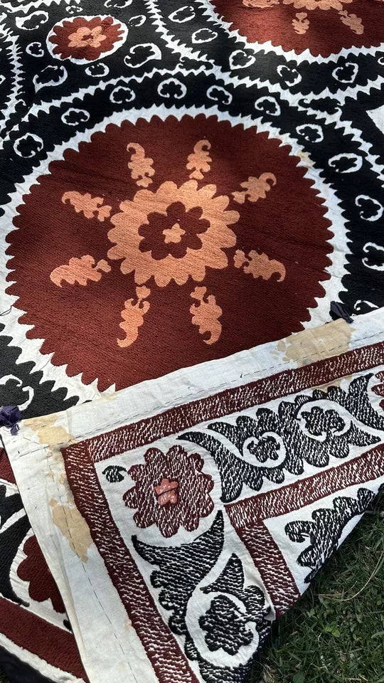 Vintage Uzbek Suzani Wall Hanging & Tablecloth