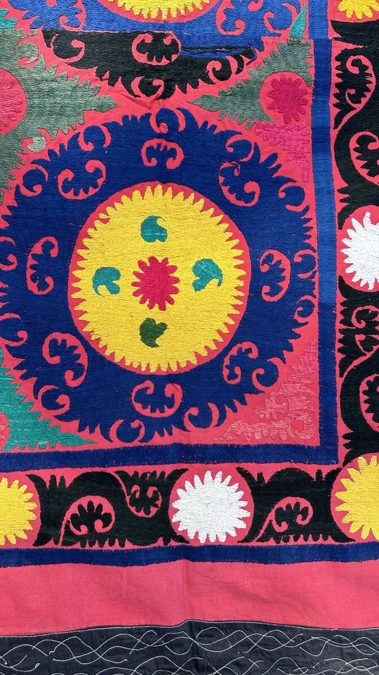 Vintage Uzbek Suzani Wall Hanging & Tablecloth