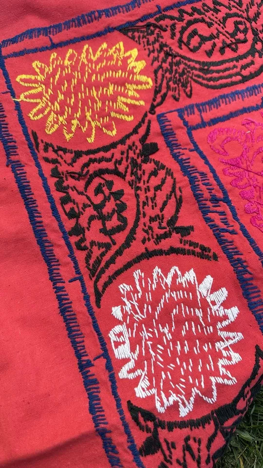 Vintage Uzbek Suzani Wall Hanging & Tablecloth