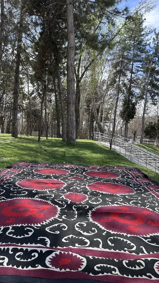 Vintage Uzbek Suzani Wall Hanging & Tablecloth