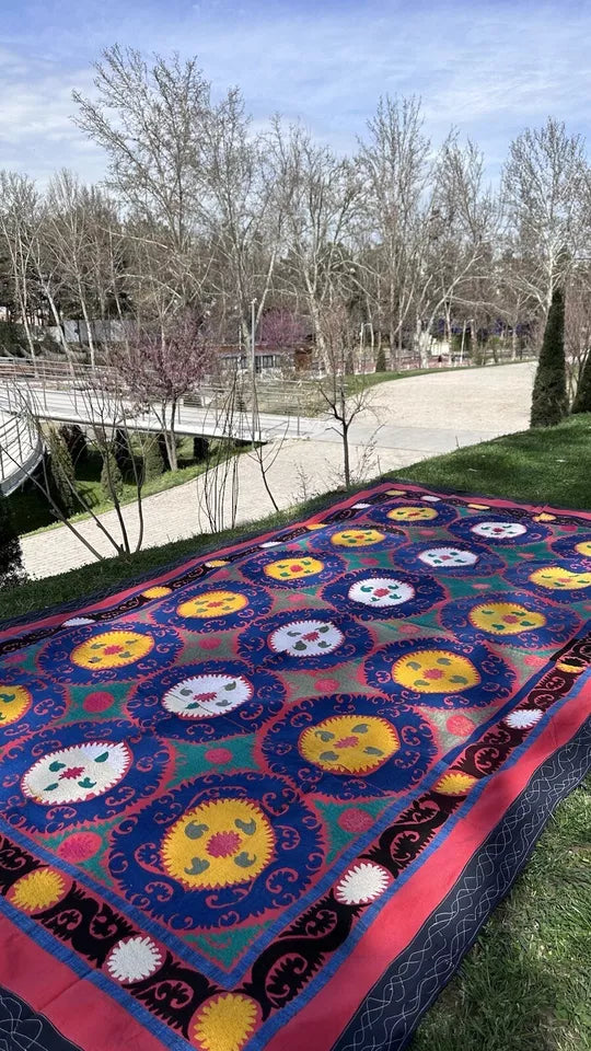 Vintage Uzbek Suzani Wall Hanging & Tablecloth