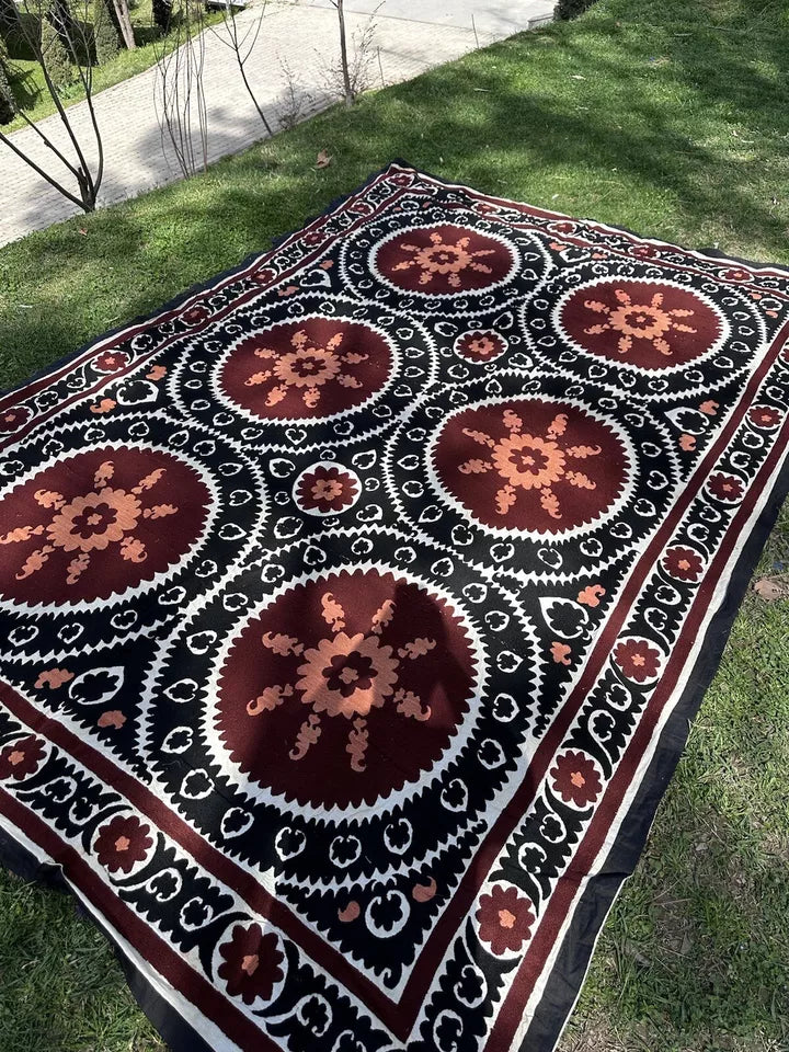 Vintage Uzbek Suzani Wall Hanging & Tablecloth